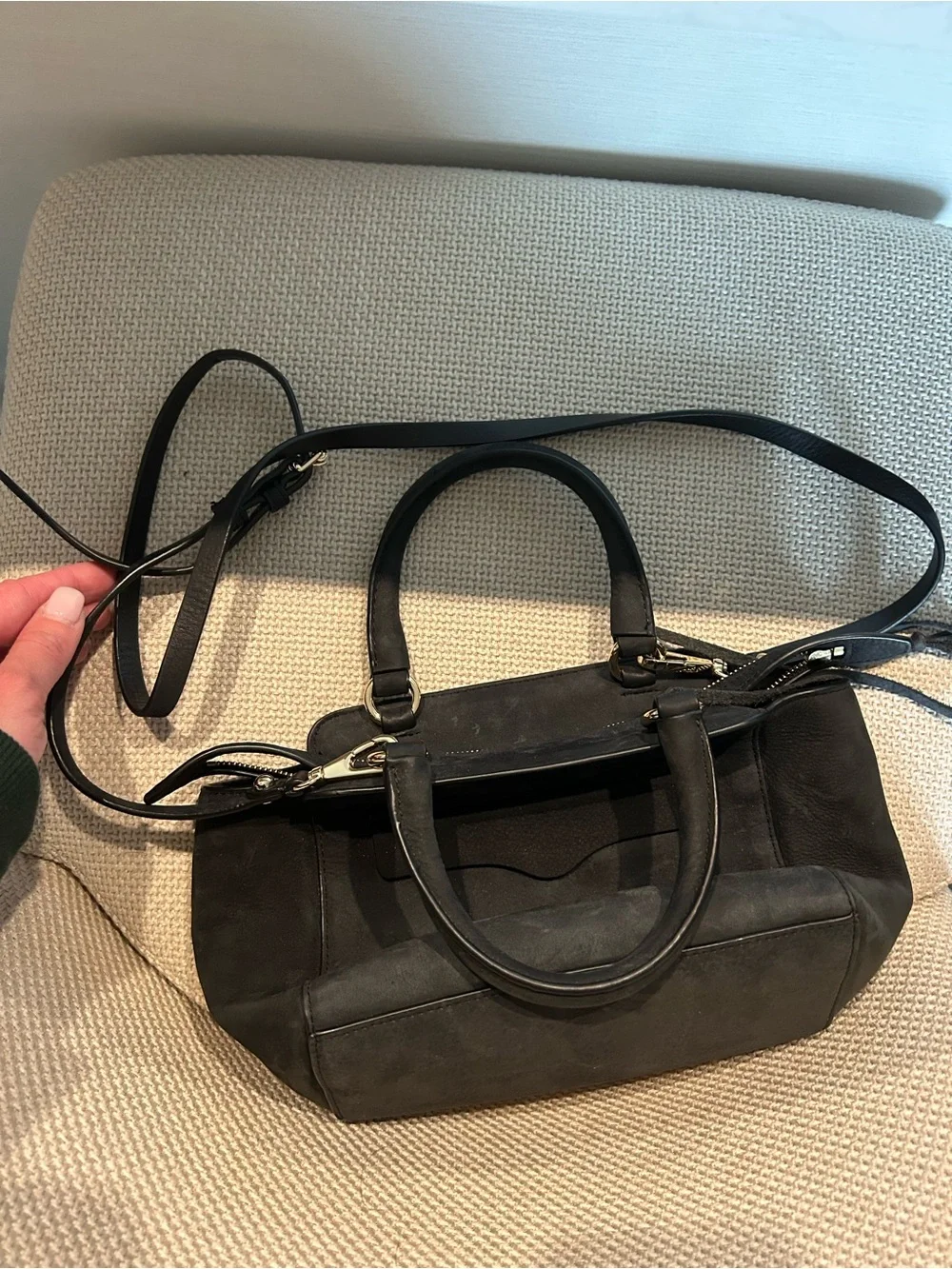 Rebecca Minkoff Black Leather Satchel with Top Handles